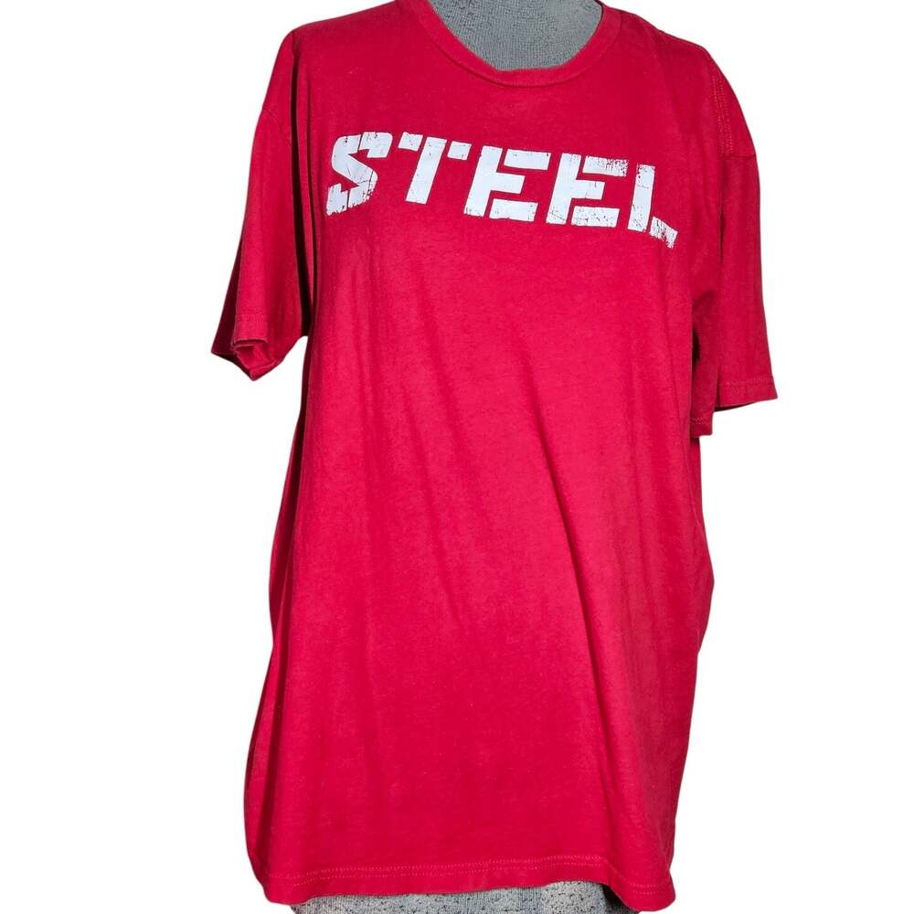 Red Steel Cotton Tee Size XL